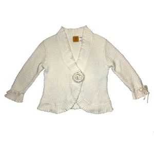 Ruby Rd Cream Knit Cardigan